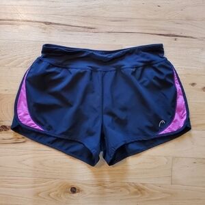 HEAD Black Pink Built-in Briefs Running Athletic Shorts Women's Size Medium